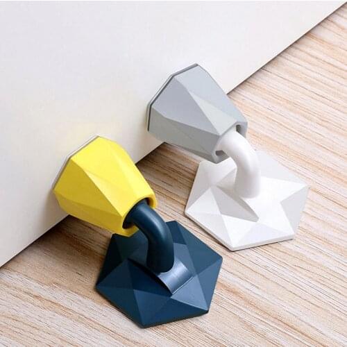 Suction Type Silent Silicone Door Stopper Toilet Wall Absorption Door Plug Anti-bump Door Holder Gear Gate Resistance Door Stop