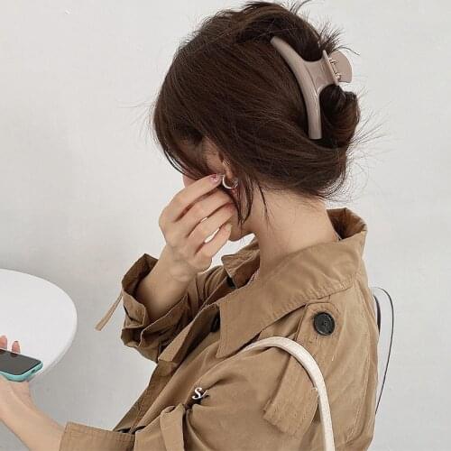 New Women Elegant Solid Transparent Simple Geometric Acrylic Hair Claws Sweet Hair Holder Clip Headband Fashion Hair Accessories