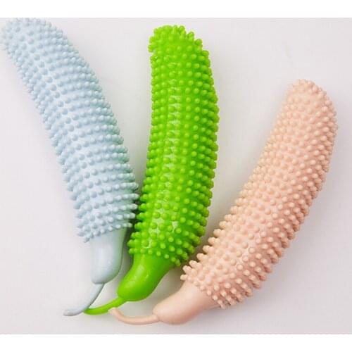 Dog Chew Toy Rubber Molar Toothbrush Toy Cucumber Elasticity Soft Toy Dog Cleaning Supplies