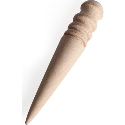 1Pcs Durable Leathercraft Tool Round Wood Leather Edge Slicker Multi-Size Burnisher Leather Tool Sewing Accessories