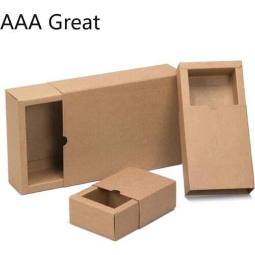10Pcs/Lot Kraft Paper Box Brown Handmade Soap Favor Drawer Boxes Craft Paper Gift Box Packaging Jewelry Cosmetic Wedding Party