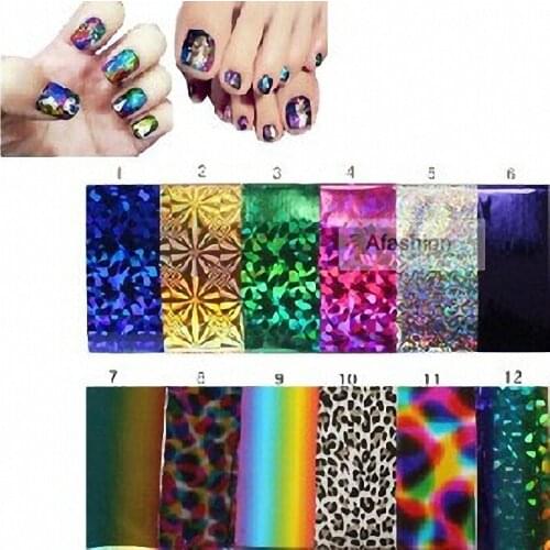 10pcs Colorful start nail art sticker 10 cm x 30 cm big size 3d stick nails foil for polish gel manicure decoration tools