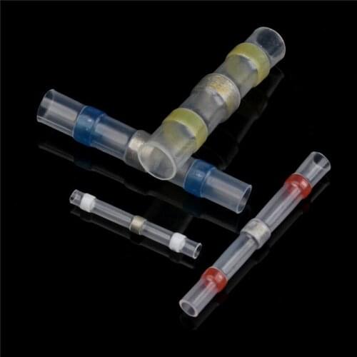 100PC 4 Sizes Heat Shrink Butt Wire Connectors Waterproof Tinned Copper Solder Seal Terminals Kit Set 26-10 AWG