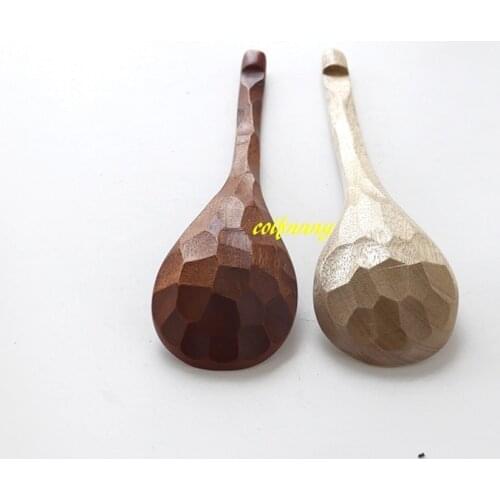 100pcs/lot Fast shipping 20*4.5cm Japanese Non-Stick Wood spoons Sculpture Tortoise Shell Long handle big Wooden Spoon Tableware