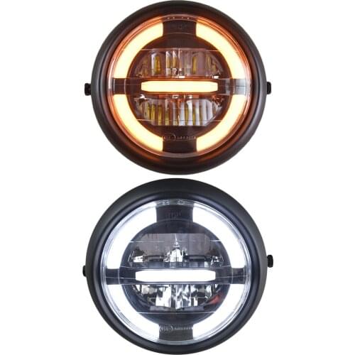 7.4inch Motorcycle Round LED Halo Headlight Bulb Projector For