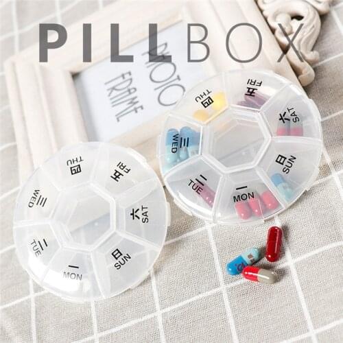 7 Grids Portable Weekly Pill Box Storage Case Pill Case Container Mini Medicine Organizer Tablet Dispenser Splitters