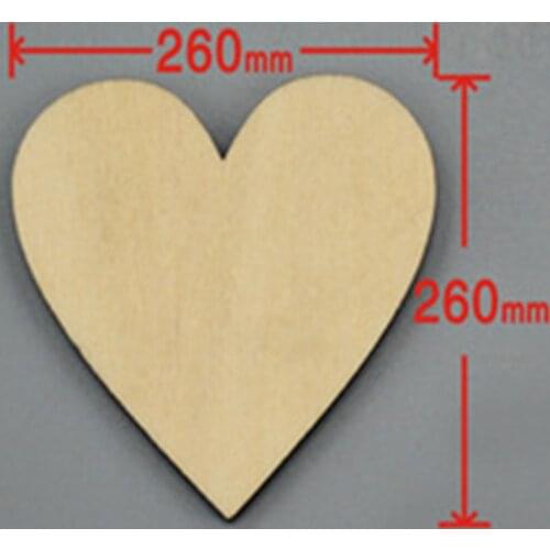 9pcs/lot Blank unfinished wooden heart crafts supplies laser cut rustic wood wedding rings ornaments 260mm 171141