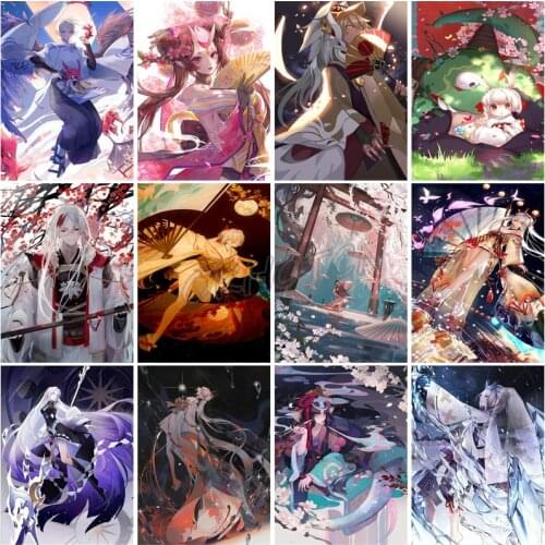 Game Anime Character Embroidery Diamond Painting Home Decoration Diy Cross Stitch Illustration Printing Art Wall Stickers