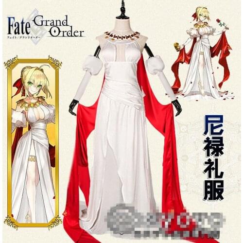 Anime FGO Fate Grand Order Saber Nero Cosplay Costume Second Anniversary White Dress Halloween Free Shipping B