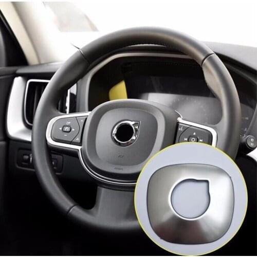Free Shipping For Volvo XC90 XC60 2018 1PC Matte Stainless Steel Car Interior Mouldings Steering Wheel Cover Trim Car Styling