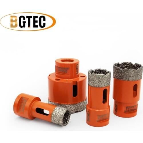 BGTEC 4pcs 20/25/35/50mm M14 Vacuum Brazed diamond drilling Drill core bits dry Hole Saw drilling for porcelain tile, granite