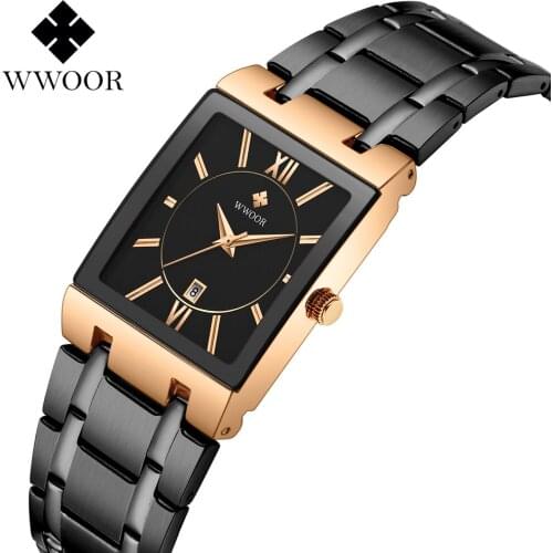 WWOOR 2019 Fashion Watch Men Calendar Leisure Business Top Brand Luxury Wrist Watch Sport Quartz Waterproof Mens Watches Clock