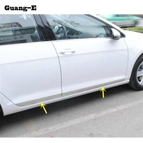 For VW Volkswagen Golf7 Golf 7 2014 2015 2016 2017 Car Stainless Steel Side Door Body Trim Stick Strip Stream Bumper Lamp Panel