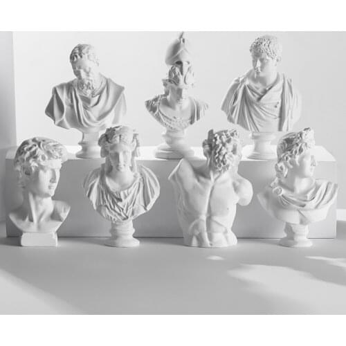 Greek Mythology Mini Figurine Celebrities Home Decor Drawing Practice Plaster Statue Famous Sculpture Gypsum Bust Portraits