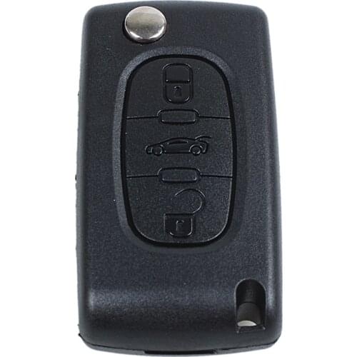 Key remote shell for Peugeot 407 and 407 SW foldable 3 buttons
