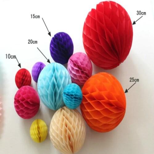 Hot sale 10/15/20/25/30cm Honeycomb Ball Paper Flower For Wedding Birthday Party Decoration Baby Shower DIY Hanging Paper balls