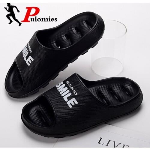 PULOMIES Summer Men Women Slippers Casual Home Loafers Outdoor Quick Dry Massage Hole Clogs Couple Garden Shoes Beach Sandals