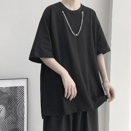 Design sense t-shirt mens trend versatile summer new short sleeved clothes loose summer clothes