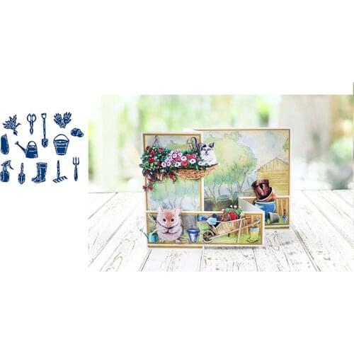 Scissors Watering Tool Can Turnip Metal Cutting Dies Scrapbook Dariy Decoration Stencil Embossing Template DIY Make Albums 2021