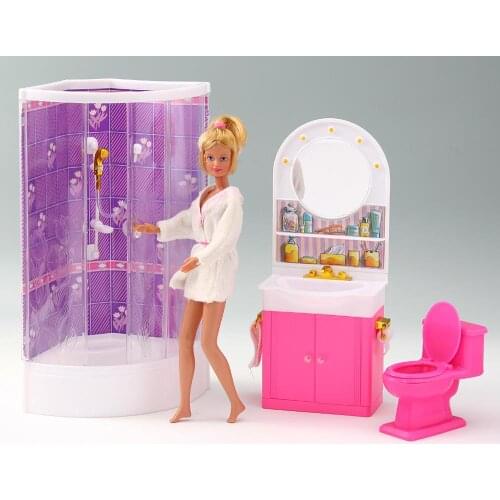 Original for princess barbie bathtub toilet bath hair dresser set furniture 1/6 bjd doll accessories bathtub child toy gift