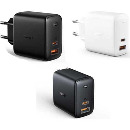 Original Aukey Fast Wall Charger US Plug 4-Port Phone Charger with Quick Charge 3.0 42W USB Charging Station
