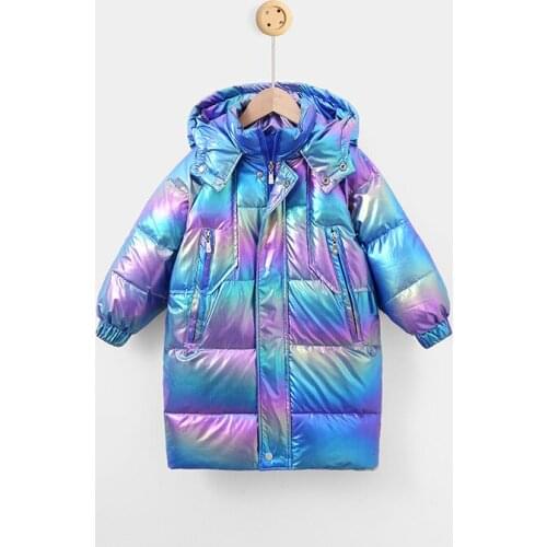 Children Winter Colorful Waterproof Long Coat Fashion Baby Girls Boys Outerwear Warm Snow Hooded Coat Toddler Kids Down Parka