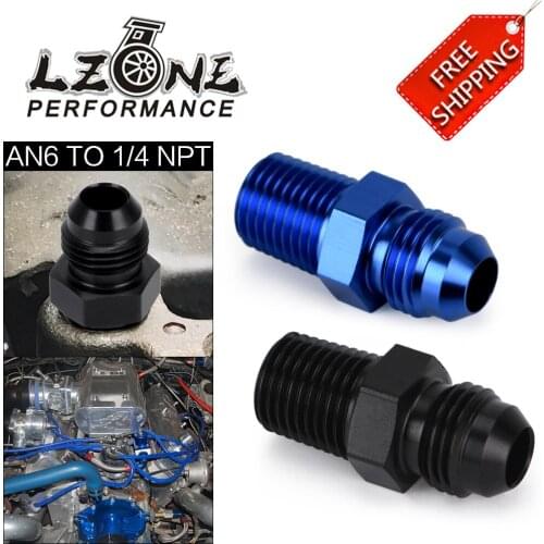FREE SHIPPING - (AN6-NPT1/4) AN6 to 1/4 NPT Straight Adapter Flare Fitting auto hose fitting Male JR-SL816-06-04-011/021