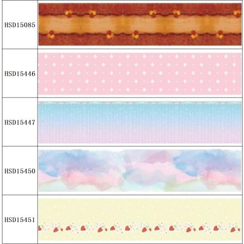 22MM 25MM 38MM 50MM 75mm Printed Pattern on Grosgrain Ribbon for diy ribbon