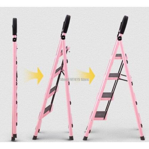 Ladder Family Four Step Four Step Thickening Aluminum Alloy Portable Folding Ladder New House Housewarming Gift Miter