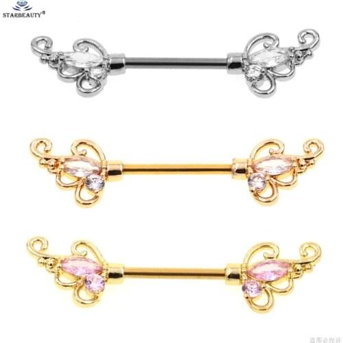 2 pcs/lot 14G White Bijoux Flower Barbell Nipple Piercing Nipple Ring Helix Piercing Earrings Pircing Sexy Private Body Jewelry