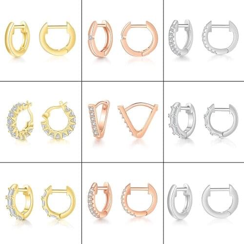 2021 Trend 6 Sizes Earings Hoop Earrings For Women Men Piercing Ear Cuffs Fashion Hip Hop Ear Jewelry Accessories Wholesale