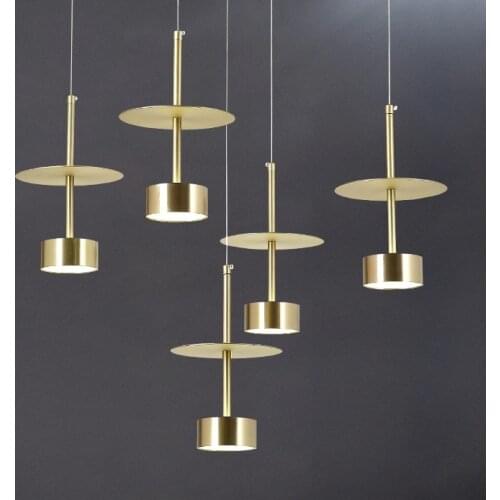 Nordic Gold Saucer Bedside Pendant Lights Luxury Bedroom Modern Minimalist Dining Living Room Hotel Restaurant Lamps Lighting