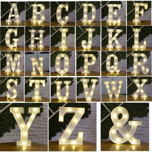 3D LED Night Lamp 26 Letter 0-9 Digital Sign Alphabet Lights 21cm Wall Hanging Lamp for Indoor Wedding Party Decoration Lighting