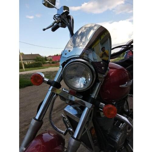 Motorcycle Windscreen For Yamaha V-Star V Star 250 XV250 V-Max V Max Vmax 1200 VMX1200 Fork Tube Mount Windshield Meter Visor