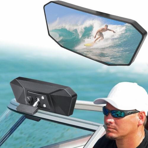 Kemimoto Marine Boat Mirror Universal Boat Mirrors Rear View for Ski Boats Pontoon Boat Water Sport Watercraft Surfing
