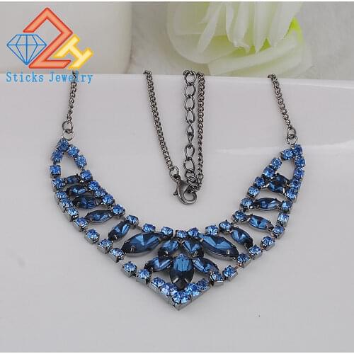 Women Collier Femme Necklaces Statement Bijoux Fashion Crystal Jewelry Choker Maxi Vintage Jewelry Wedding pendant 3 Color