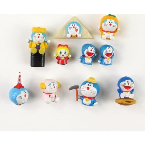 10pcs/Lot 1.5-3cm Anime Figure Toys Doraemon Lantern Skating Table Tennis Mini Model Doll for Children
