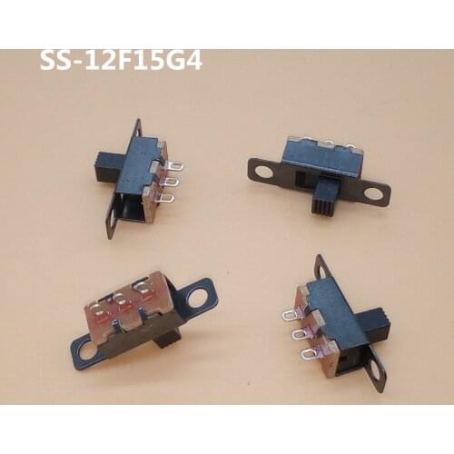 10Pcs SS12F15 SS12F15VG4 Toggle Switch 3PIN 1P2T Slide Switch Handle high 4mm