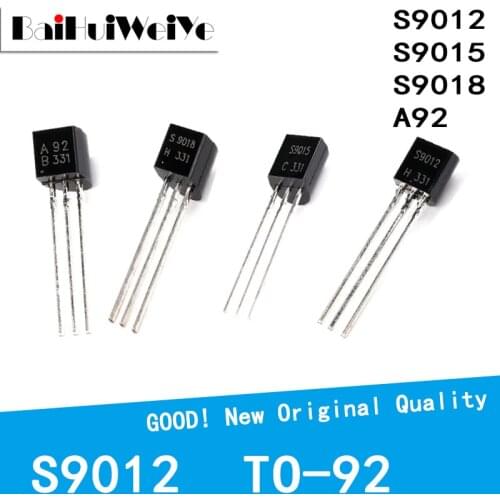 100PCS/LOT S9012 S9015 S9018 A92 TO-92 TO92 Triode Transistor New Original Good Quality Chipset