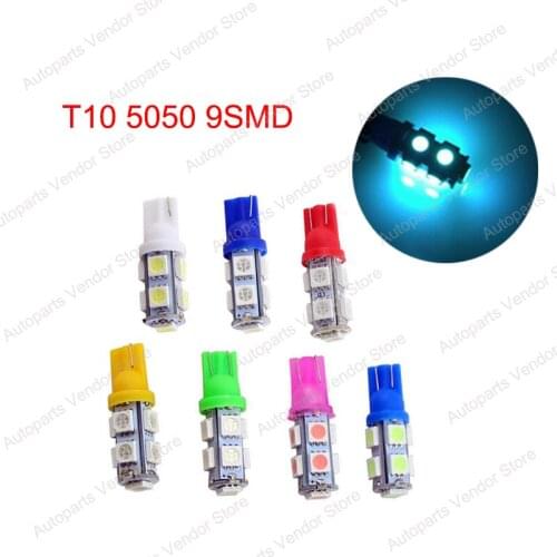 20Pcs Ice Blue T10 W5W 5050 9SMD Car Wedge LED Bulbs Replacement Clearance Lamps Door Reading Tail Box License Plate Lights 12V