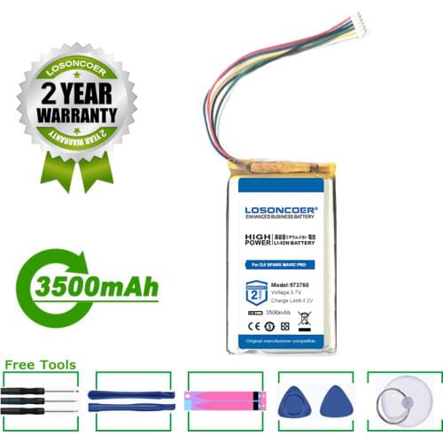 3500mAh 973760 For DJI OEM Remote Controller For DJI SPARK MAVIC PRO MAVIC AIR 2 Accumulator 6-wire Plug Use For Spark Battery