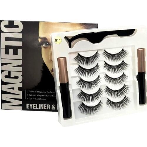 5 Pairs Magnetic Eyelashes 3D Mink Eyelashes Magnetic Eyeliner Magnetic Lashes Short False Lashes Lasting Handmade Eyelash Makeu
