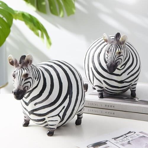 Home Decoration Accessories Modern Resin Animal Figurines Living Room Decor Zebra Model Office Desk Decor Kids Birthday Gifts