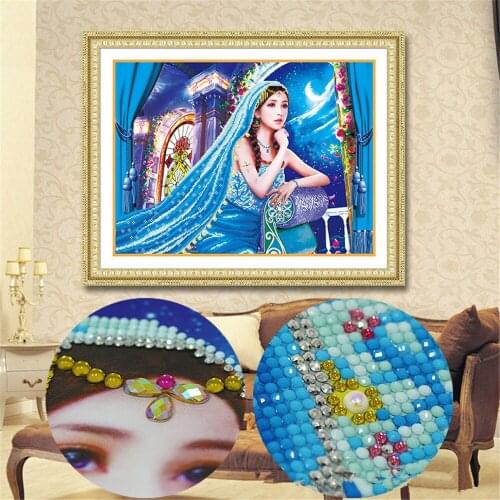 5D Shaped Crystal DIY Cross Stitch Diamond Painting Living Room Bedroom Candlelight Girl Decorative Painting Home Decor Gifts