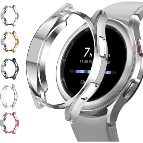 Case for Samsung Galaxy Watch 4 40mm/44mm TPU Plated All-Around Bumper Covers Sumsung Glaxy Watch4 44 40 mm Screen Protect Shell