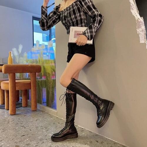 Black boots womens autumn 2021 new retro British fashion wild thick-heeled Martin boots with thin thin boots