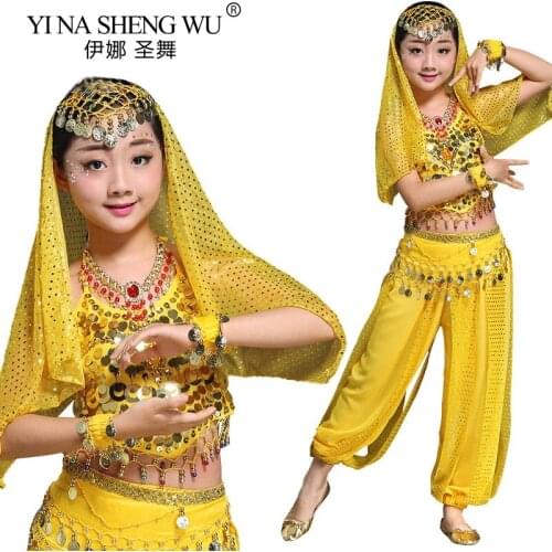 Kids Belly Dance Costumes Set Oriental Dance Girls Belly Dancing India Belly Dance Clothes Bellydance Child Kids Indian Costumes