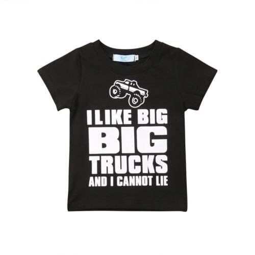 Toddler Kids Baby Boy Girl Short Sleeve Letter Print Tops Tee Shirt Clothes 1-6T
