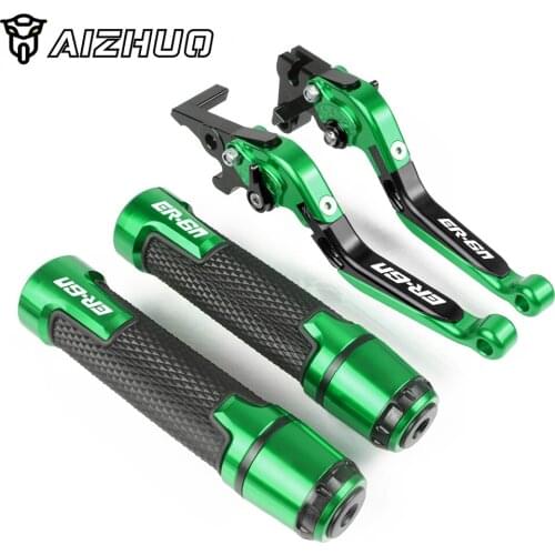 For KAWASAKI ER6N ER-6N 2009 2010 2011 2012 2013 14 15 Motorcycle Adjustable Folding Extendable Brake Clutch Levers+Handle Grips