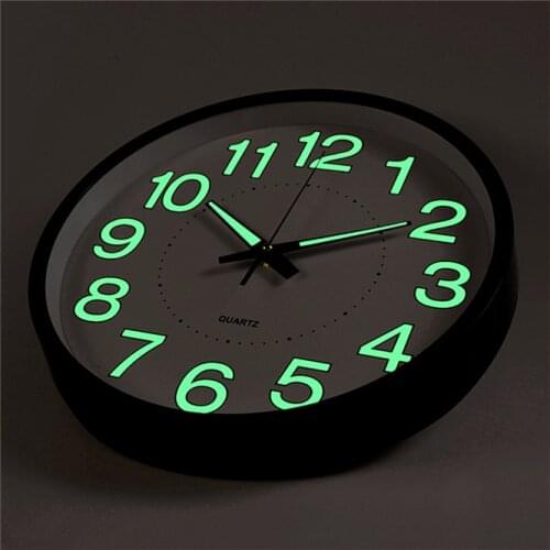 Home decorations Modern Wall Clock DIY 3D Silent Clock Glow Luminous Hanging Clock Brief Quiet DIY Quartz Wall Clock Modern